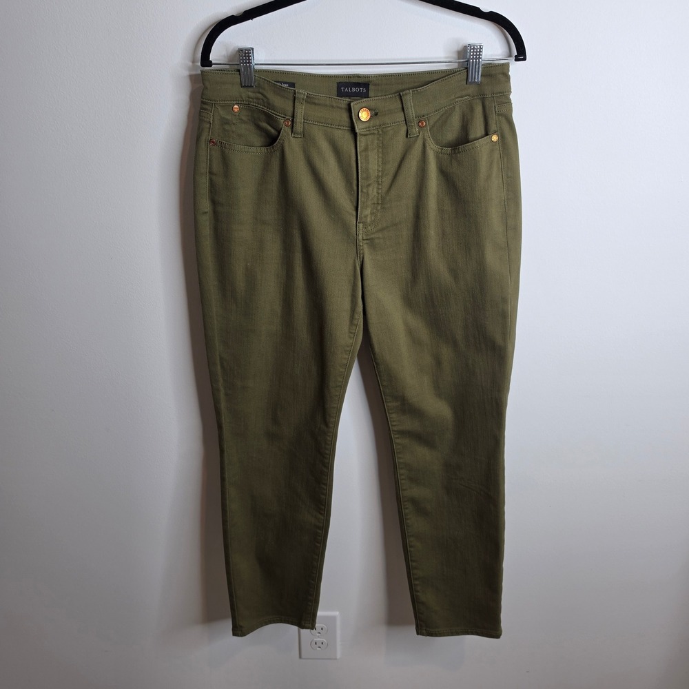 Talbots Slim Ankle Jean Curvy Women 8P Green